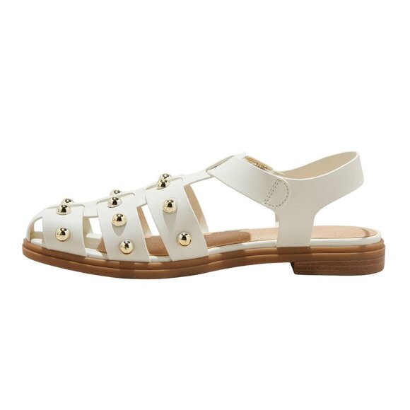 NWT Universal Thread Winnie Wide Width Studded Fisherman Sandals Off White 11W - Picture 2 of 10